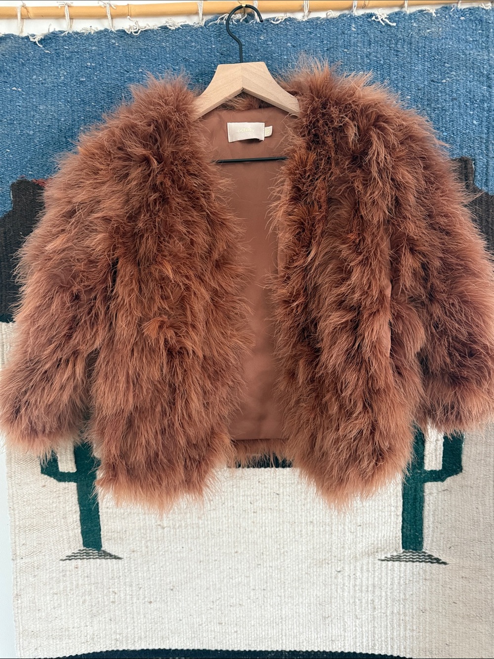 Brown Fluffy feather Jacket